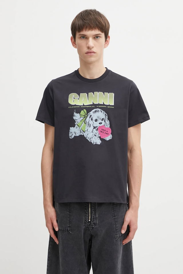 Basic Cotton Jersey Neon Puppy T-Shirt