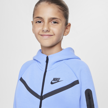 Суитчър Nike Girls' Sportswear Tech Fleece Full-Zip Hoodie Синьо | HV8695-494, 2