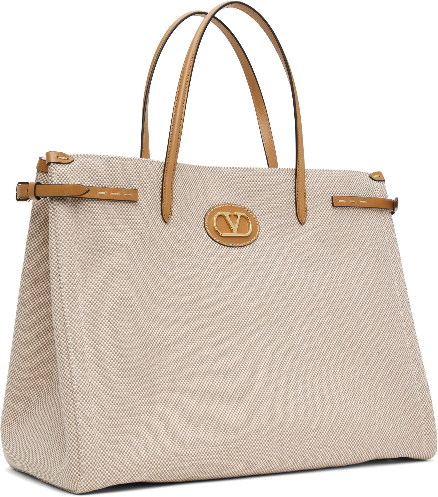 Голяма пазарска чанта Valentino Valentino Garavani Antibes Large Canvas Tote Бежово | 6W2B0R18EZT, 1