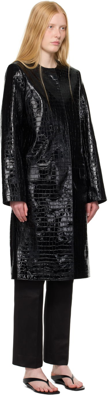Палта TOTEME TOTEME Croco-Embossed Leather Coat Черно | 252-WRO0219-LE0129, 4