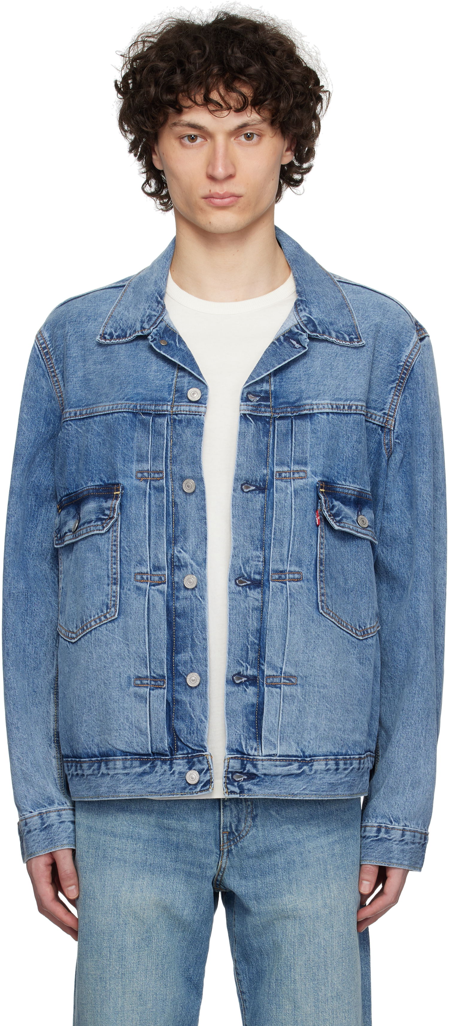 Яке бомбър Levi's Type II Selvedge Denim Trucker Jacket Синьо | A7632-0014, 0