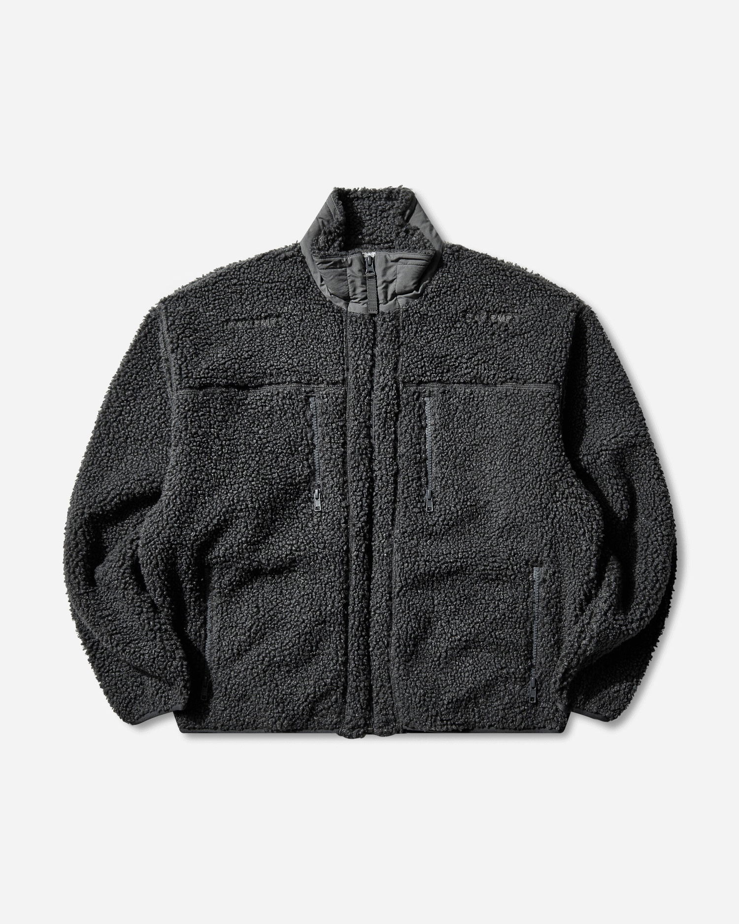 Яке Cav Empt Stand Collar Boa Fleece Zip Up Jacket with Zippered Pockets Черно | CES28CS26 GREY, 1