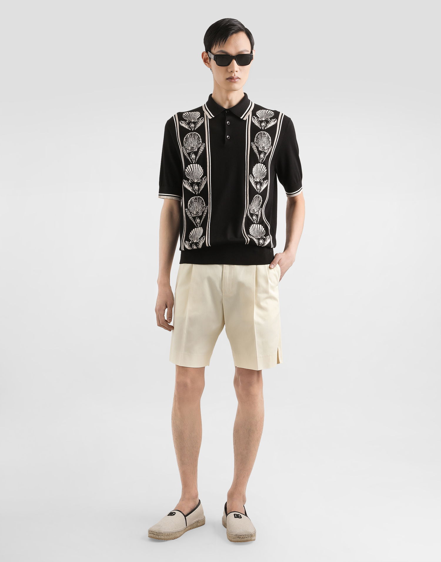 Поло тениска Dolce & Gabbana Dolce & Gabbana Knitted Shell Polo Shirt Черно | GXZ02TJBSLSHN5PI, 1