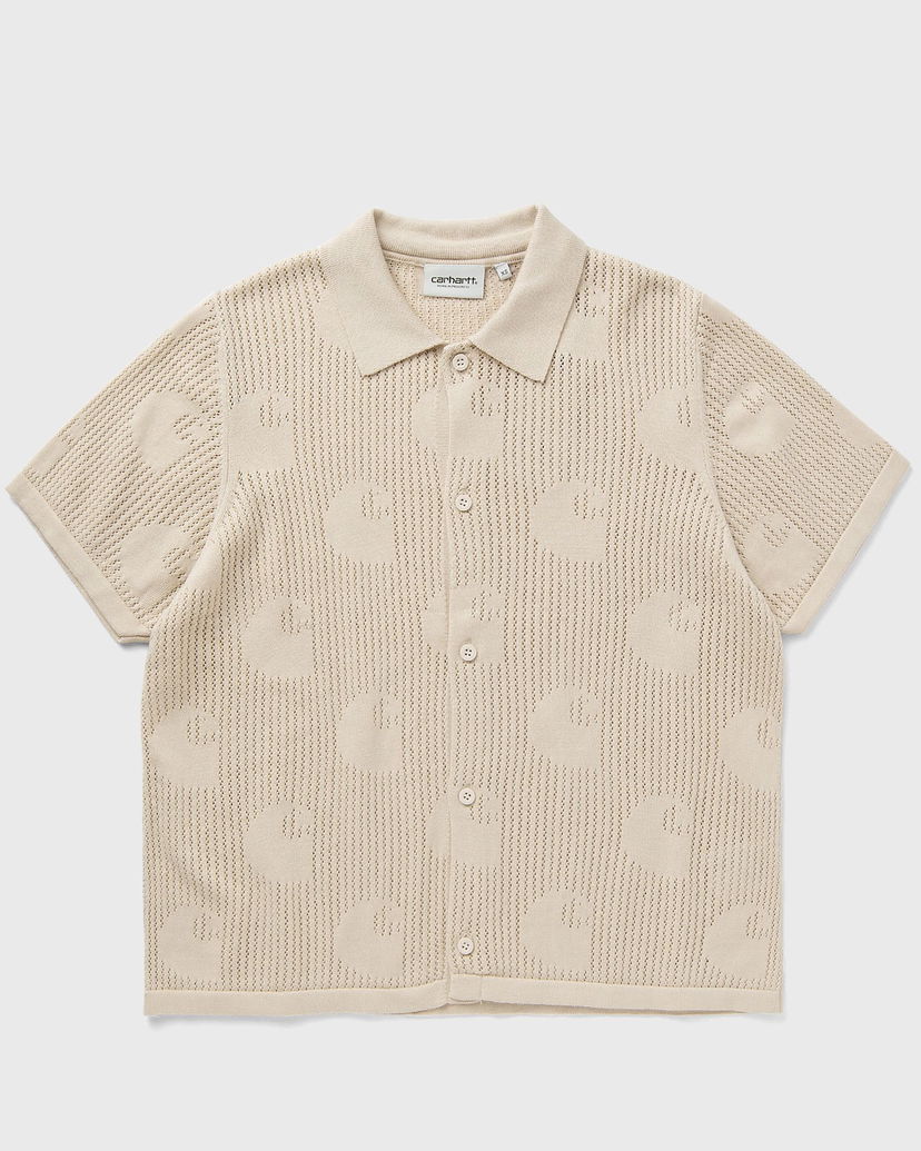 Поло тениска Carhartt WIP Women's Short Sleeve Temple Knit Polo Shirt Бежово | I034541-2LP.XX