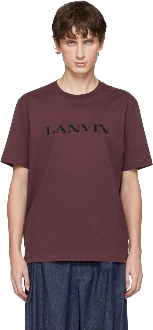 Embroidered 'Lanvin' Cotton T-shirt
