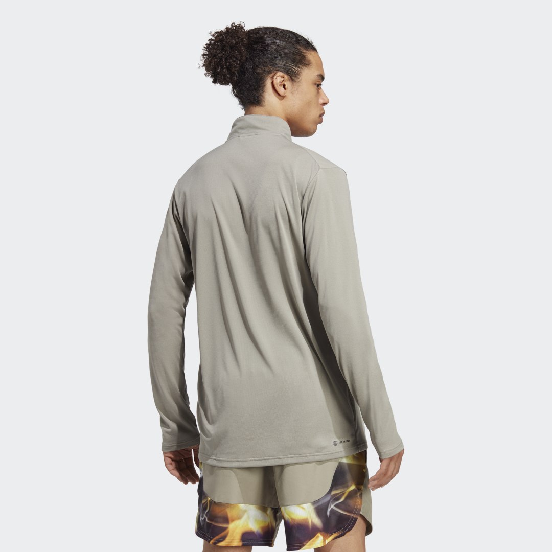 Тениска adidas Originals Train Essentials Seasonal Training 1/4-Zip Tee Бежово | IB8549, 1