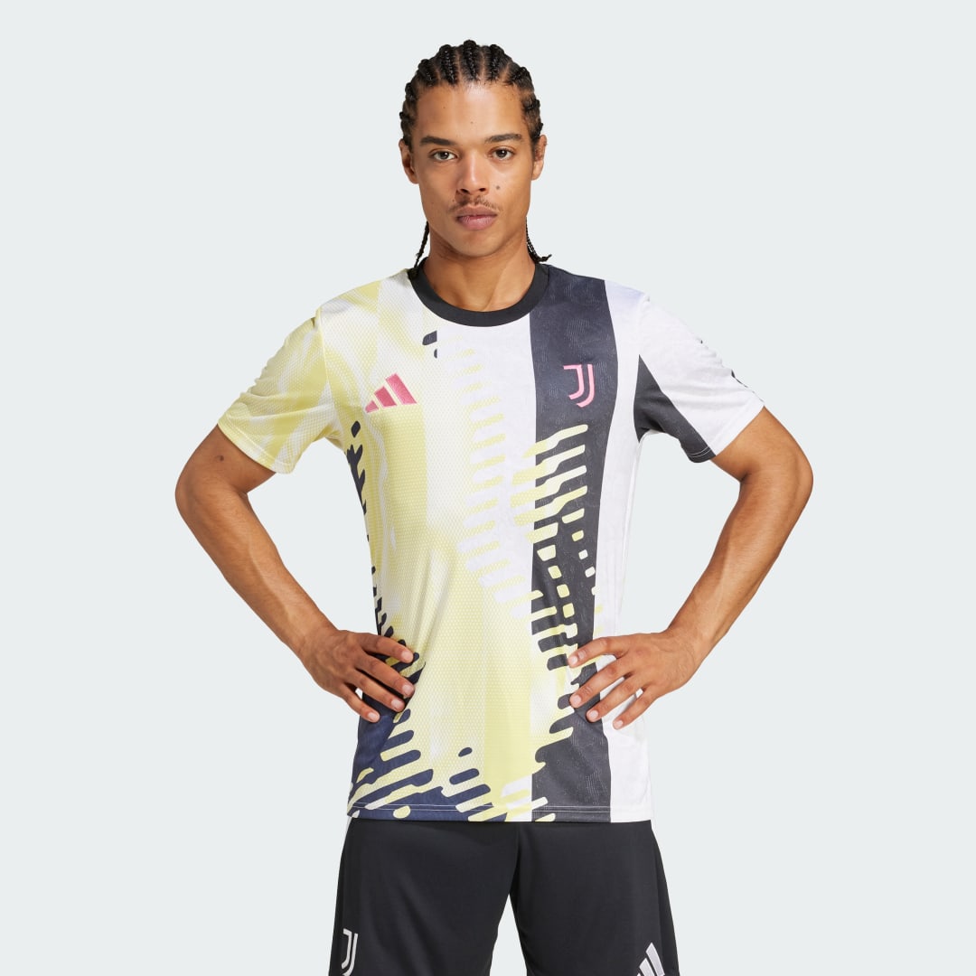 Фланелка adidas Performance Juventus 24/25 Pre-Match Striped Graphic Training T-Shirt Бяло | JE4307, 0