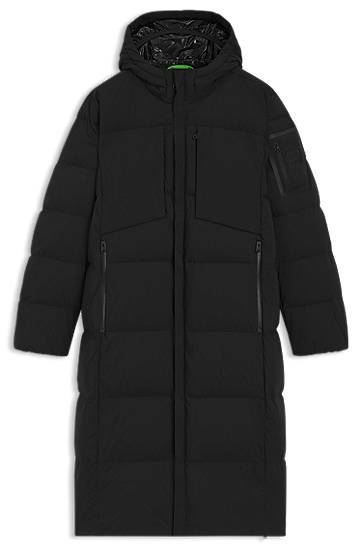 Пухо яке BOSS Long-length Down Water-Repellent Stretch Fabric Jacket Черно | 50543972