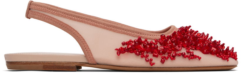 Аксесоари Dries Van Noten Dries Van Noten Slingback Embellished Mesh Flats Розово | WS251-1617-803