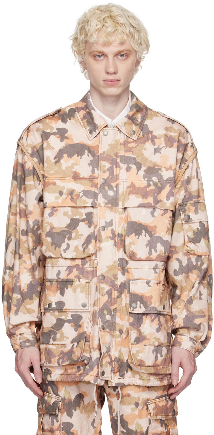 Яке ISABEL MARANT Camouflage Print Cotton Jacket Бежово | 23EVE0104HA-A2G04H