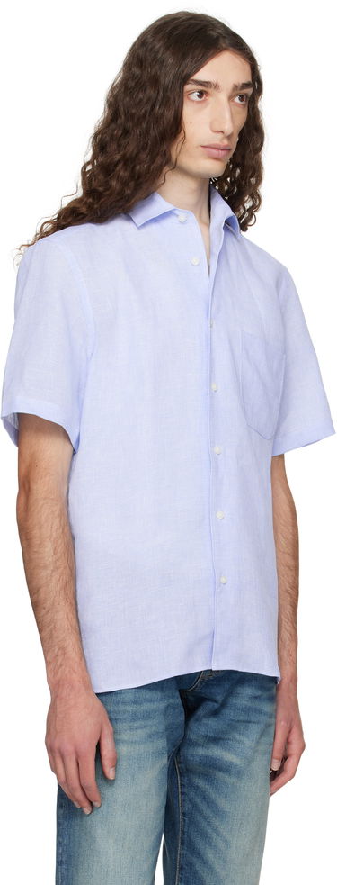 Риза BOSS BECKHAM x BOSS Regular-Fit Linen Shirt Синьо | 50548868, 2