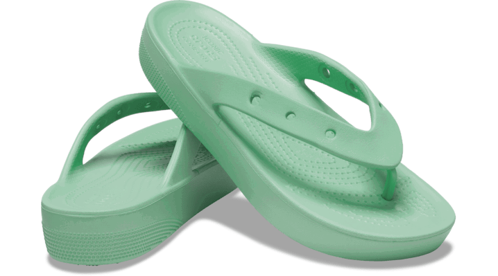 Кецове и обувки Crocs Classic Platform Flips Зелено | 207714-3UG, 1