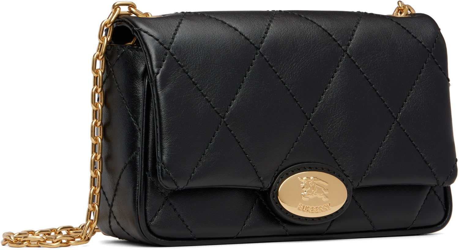 Дамска чанта Burberry Burberry Quilted Lambskin Strand Clutch Черно | 8111640, 1