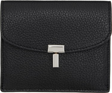 Портфейл TOTEME TOTEME T-Lock Grained-Leather Card Holder Черно | 253-WAM0042-LE0030, 0