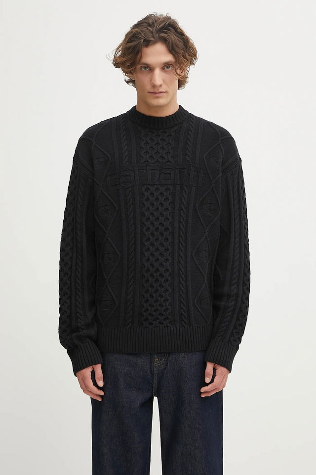Shawn Cable Knit Crew Neck Sweater