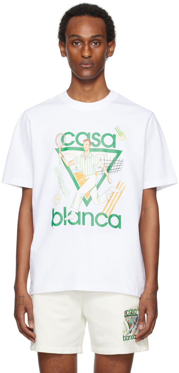 Тениска Casablanca SSENSE x 'Le Jeu' T-Shirt Бяло | U-MPS24-JTS-001-19, 0
