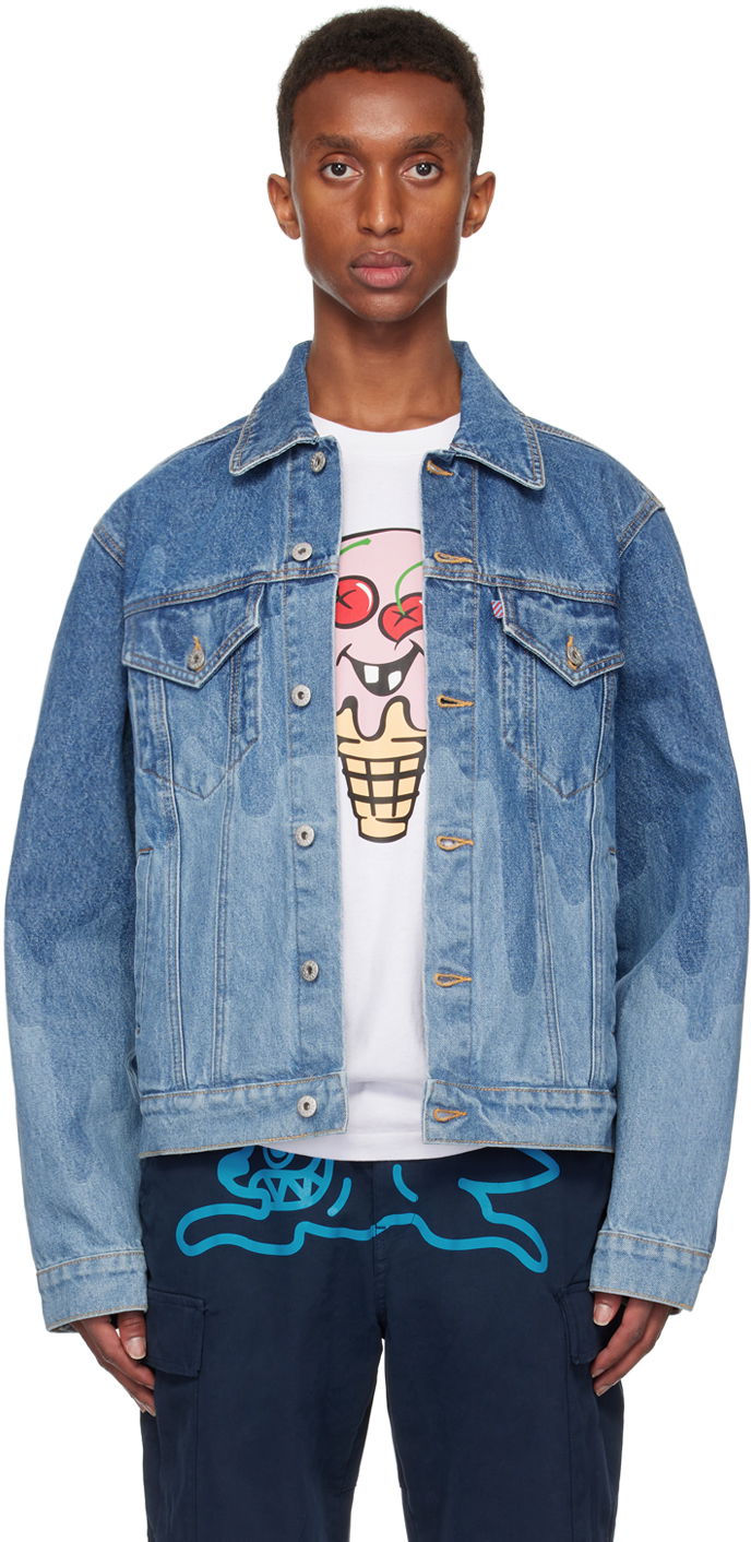 Яке BBC IceCream ICECREAM Lazer Drip Trucker Denim Jacket Синьо | IC24369, 0