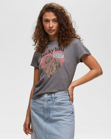 Тениска RE/DONE CLASSIC TEE LUCKY YOU Сиво | 024-02WCGT269, 1