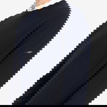 Пуловер A.P.C. Men's Thomas Waffle Knit Jumper, Size Small Тъмно синьо | WVBCZ-H23434-IAK, 5
