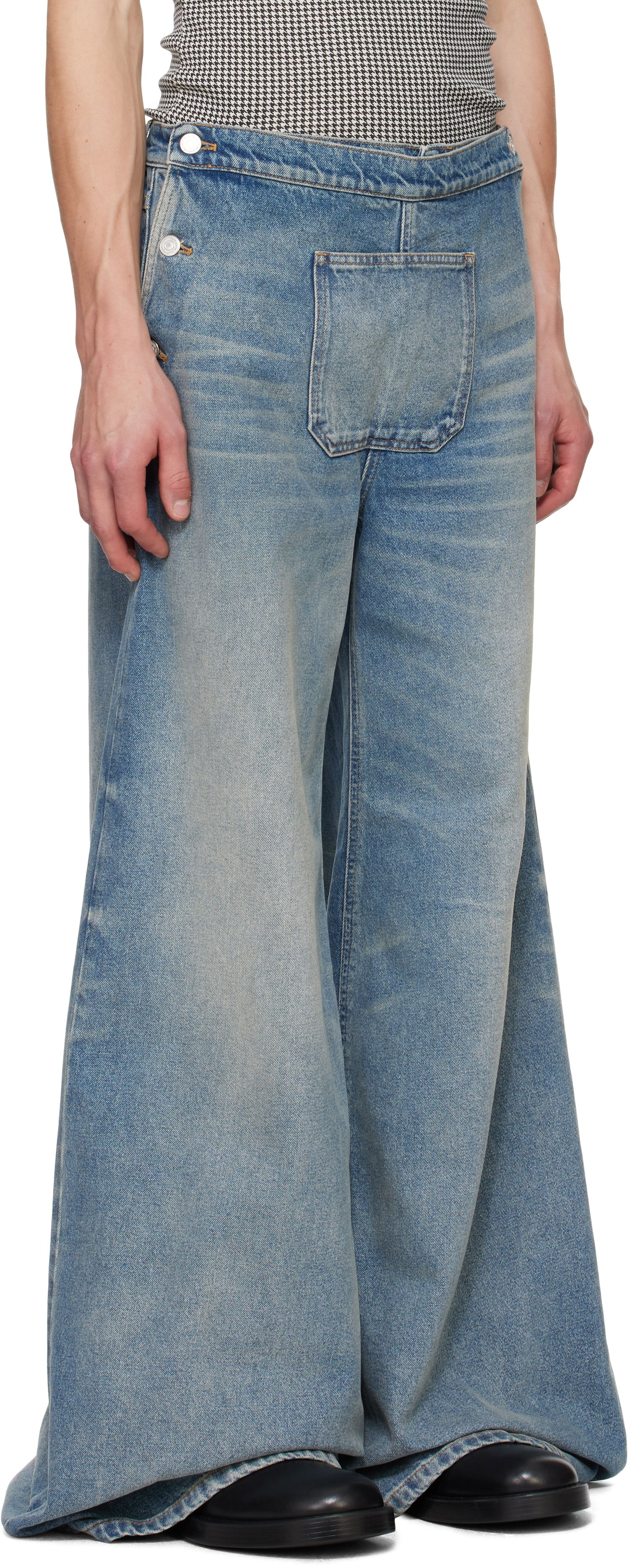 Дънки Courrèges Courrèges One Pocket Baggy Jeans Синьо | 324DPA238DE0033, 1