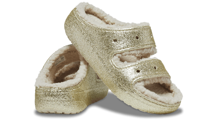 Кецове и обувки Crocs Classic Cozzzy Glitter II Sandals Металик | 208979-160, 1