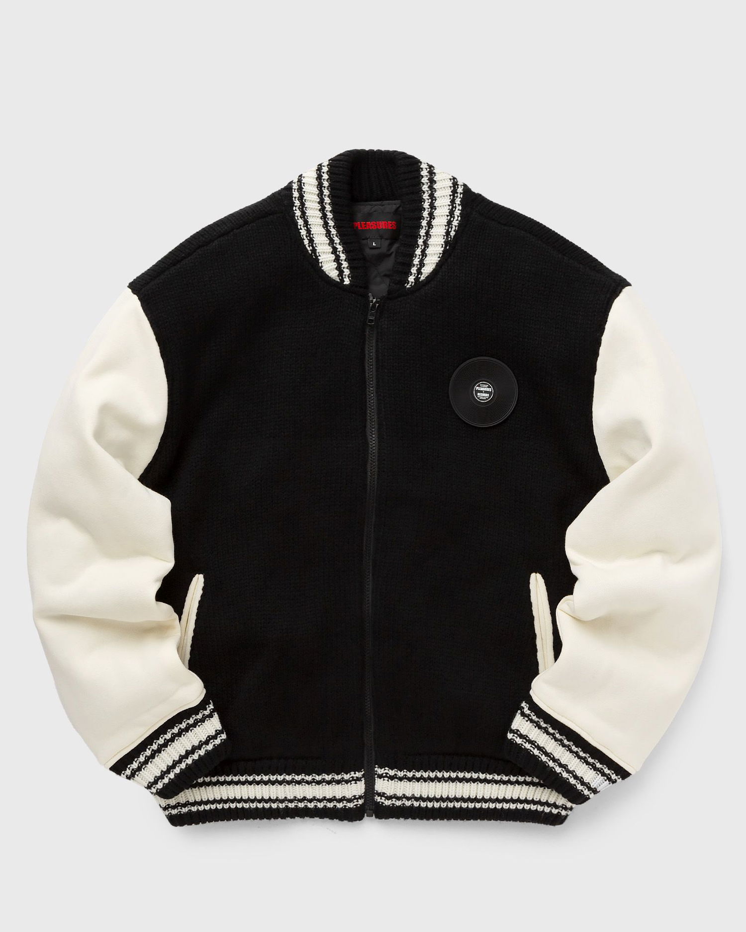 Яке бомбър Pleasures Smoke Knitted Varsity Jacket Черно | P23W035-BLACK, 0