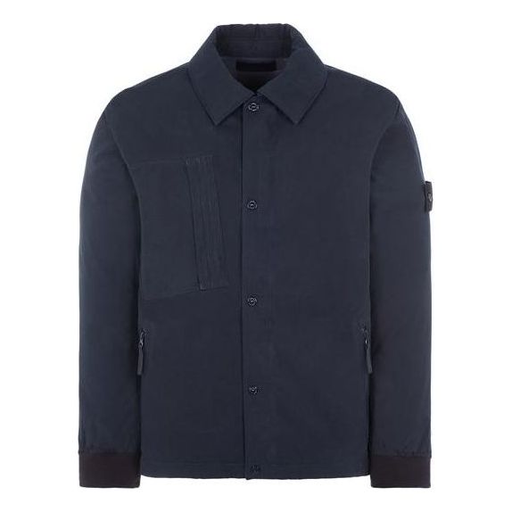 Яке Stone Island Compass Patch Button-Up Shirt Синьо | 7915422F1-V0020