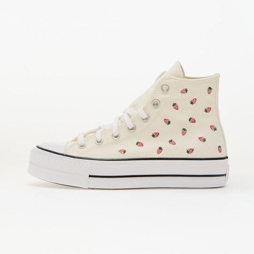 Кецове и обувки Converse Chuck Taylor All Star Lift Platform Embroidered Strawberries Бежово | A14934C