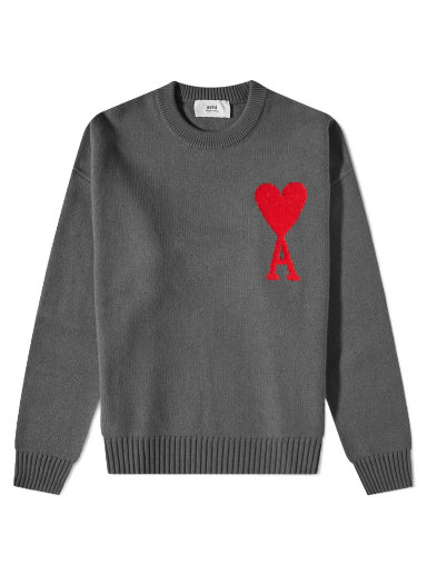 Пуловер AMI Large A Heart Crew Knit Сиво | UKS002-018-067