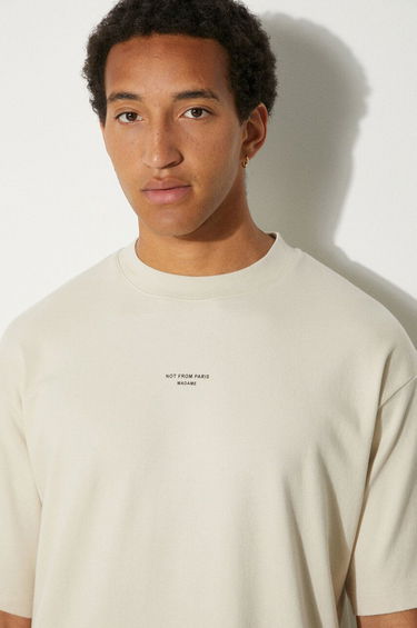 Тениска Drôle de Monsieur Drôle de Monsieur Slogan Classique T-Shirt Бежово | PERM.TS202.CO002.MT, 3