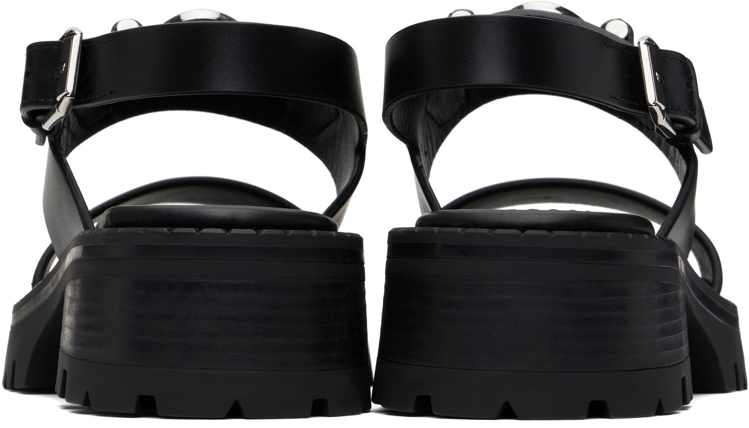Кецове и обувки Versace Medusa Buckle Platform Block-Heel Sandals 80 mm Черно | 1015472_1A04174_1B00P, 1