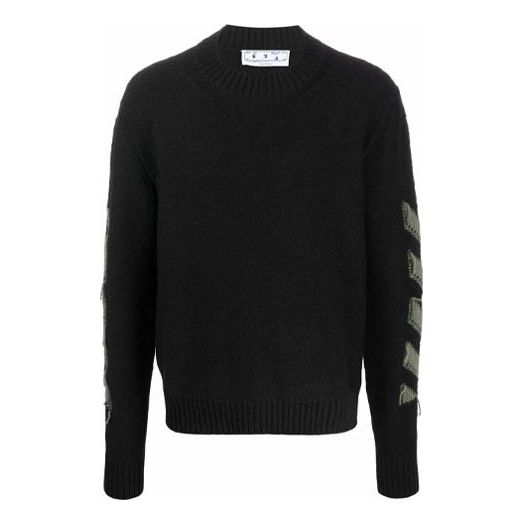 Пуловер Off-White Off-White FW21 Arrow Pattern Loose Fit Wool Sweater Черно | OMHE088F21KNI0011055