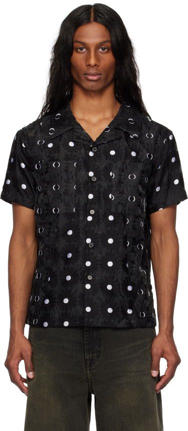 Риза Andersson Bell Andersson Bell Half Sheer Flower Shirt Черно | atb1276m, 0