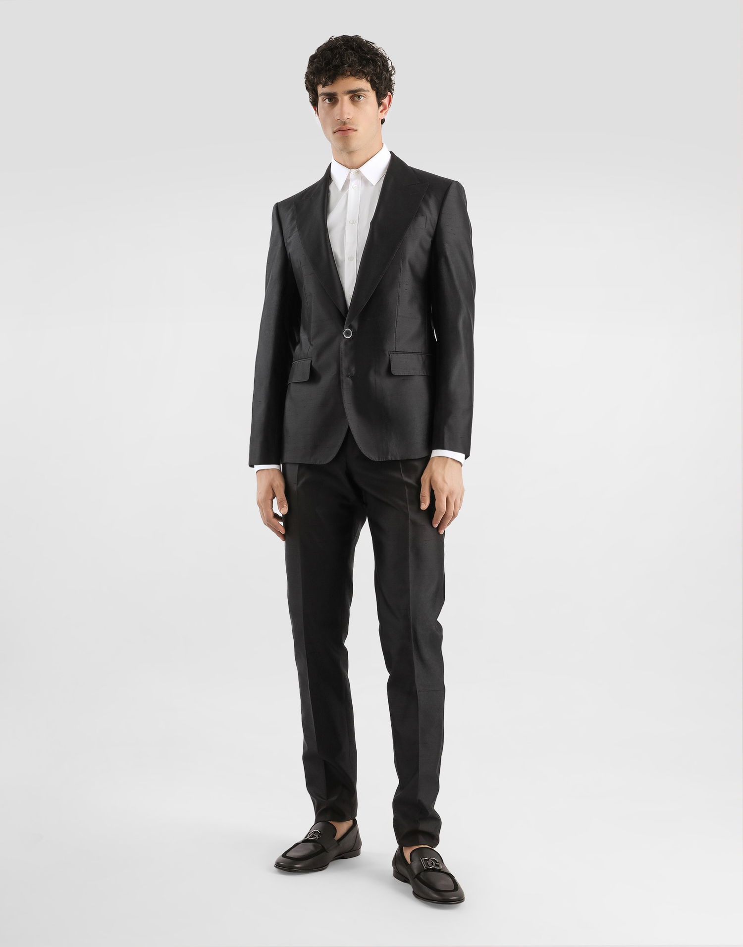 Комплект Dolce & Gabbana Dolce & Gabbana Double-breasted Mikado Shantung Silk Suit 52 Черно | GK036TFU1L5N0000, 1