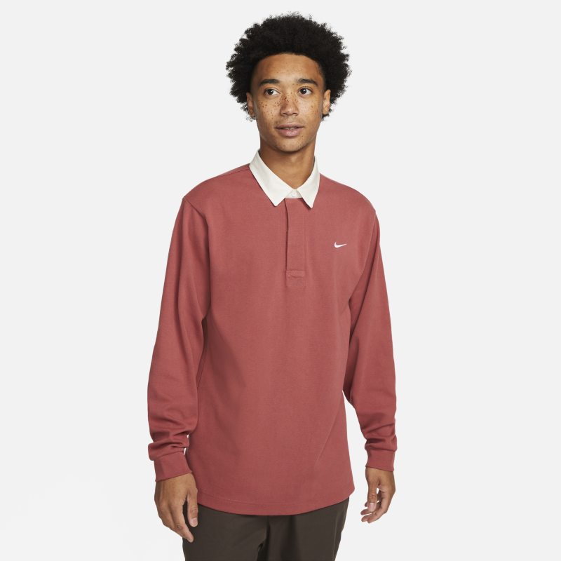 Поло тениска Nike Solo Swoosh Rugby Top Червено | DQ5221-691