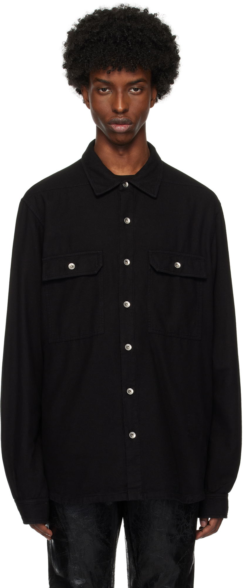 Риза Rick Owens Outershirt Shirt Черно | DU02D2296 CFL