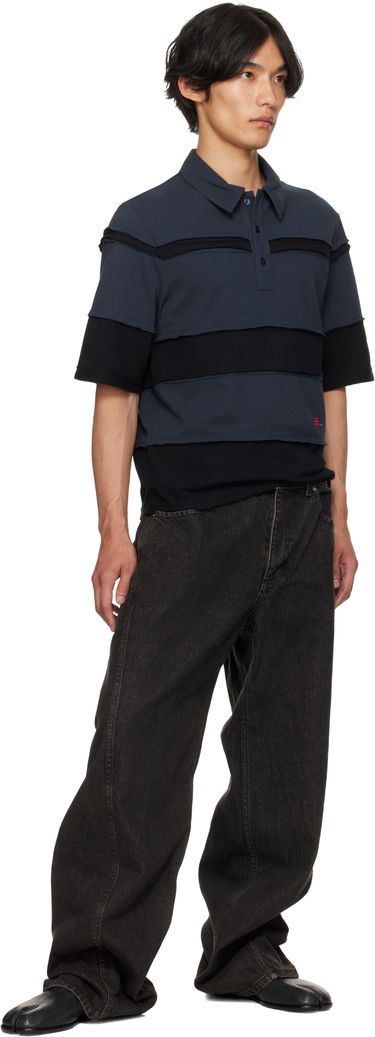 Поло тениска Eckhaus Latta Eckhaus Latta Striated Polo Тъмно синьо | 1401-EL-PF25-M, 3