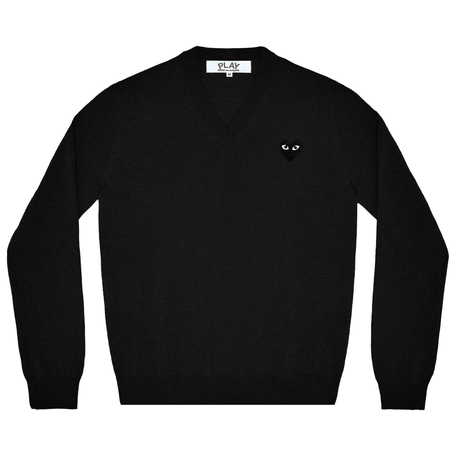 Пуловер Comme des Garçons PLAY Heart V-Neck Pullover Черно | AZ N017 051 1, 1