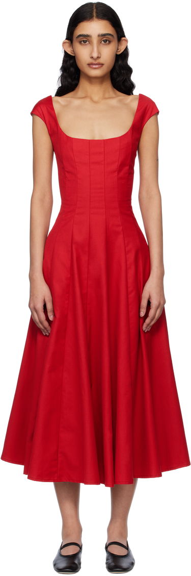 Pокля GUIZIO Guizio Leila Midi Dress Червено | S25404W161, 0
