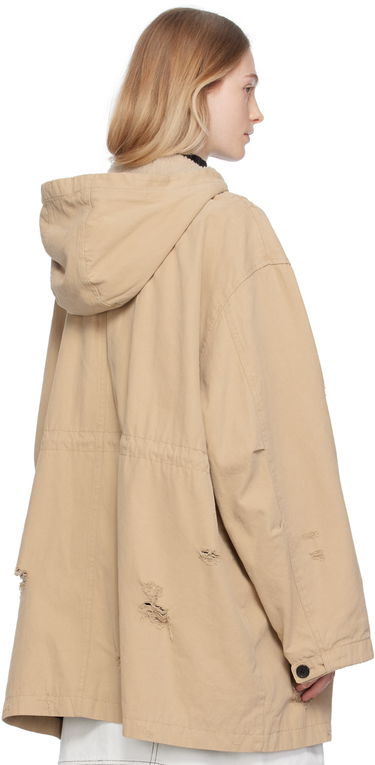 Парка We11done Distressed Hooded Coat Бежово | WD-JP3-23-153-U-BG, 2