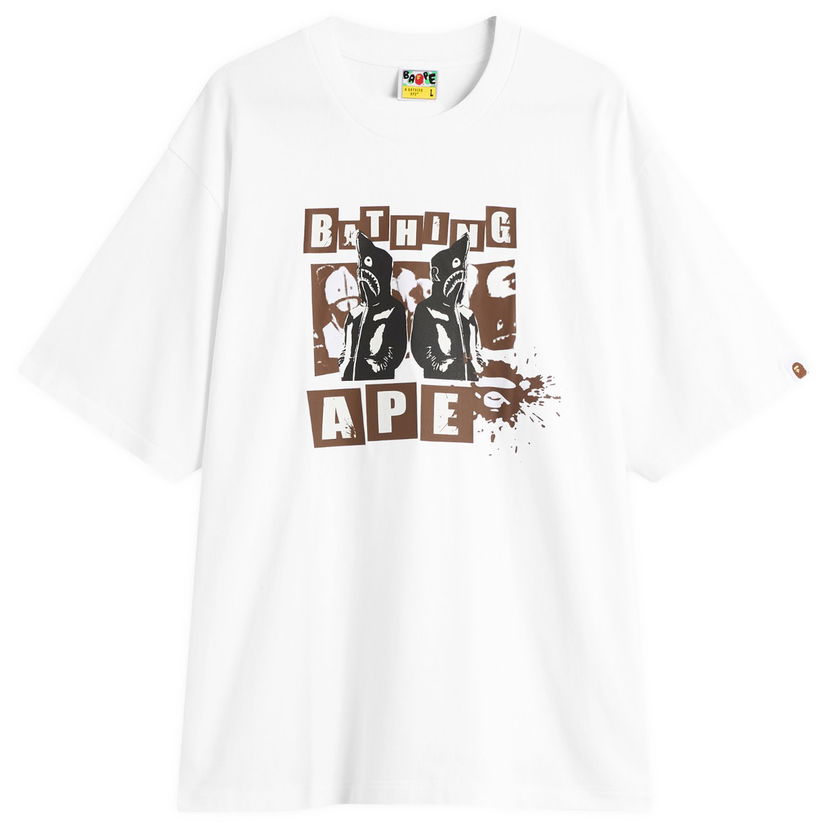 Тениска BAPE Graffiti BAPE Logo T-Shirt Бяло | 001TEL801342M-WHT