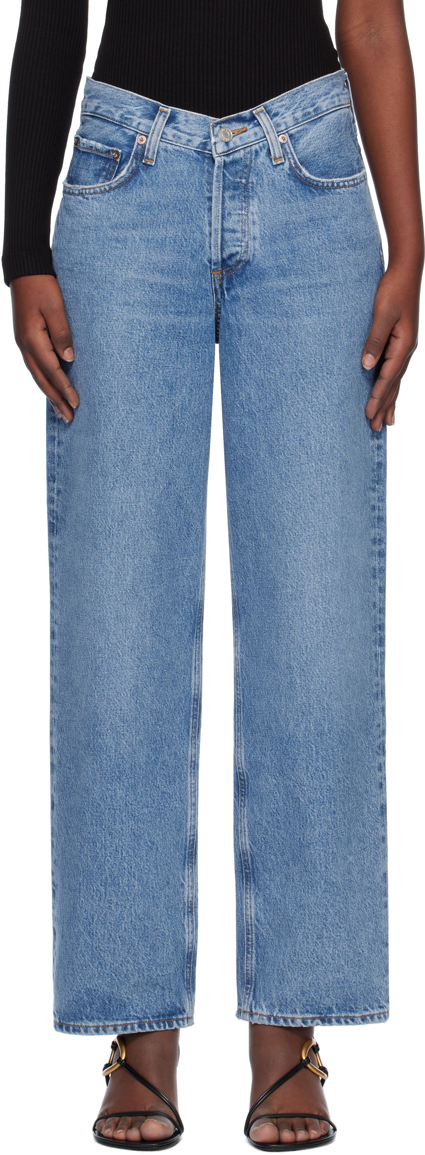 Дънки AGOLDE Baggy V-Waist Jeans Синьо | A208-1535, 0