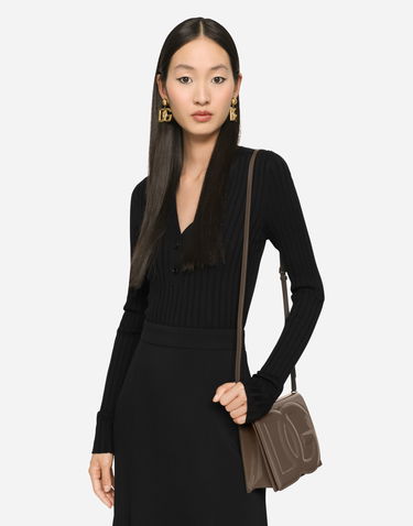 Чанта през рамо Dolce & Gabbana Brown Leather Logo Crossbody Bag Кафяво | BB7287A14718K095, 1