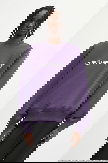 Суитчър Carhartt WIP WIP Loose Fit Crewneck Logo Sweatshirt Лилаво | I030546.38IXX, 0