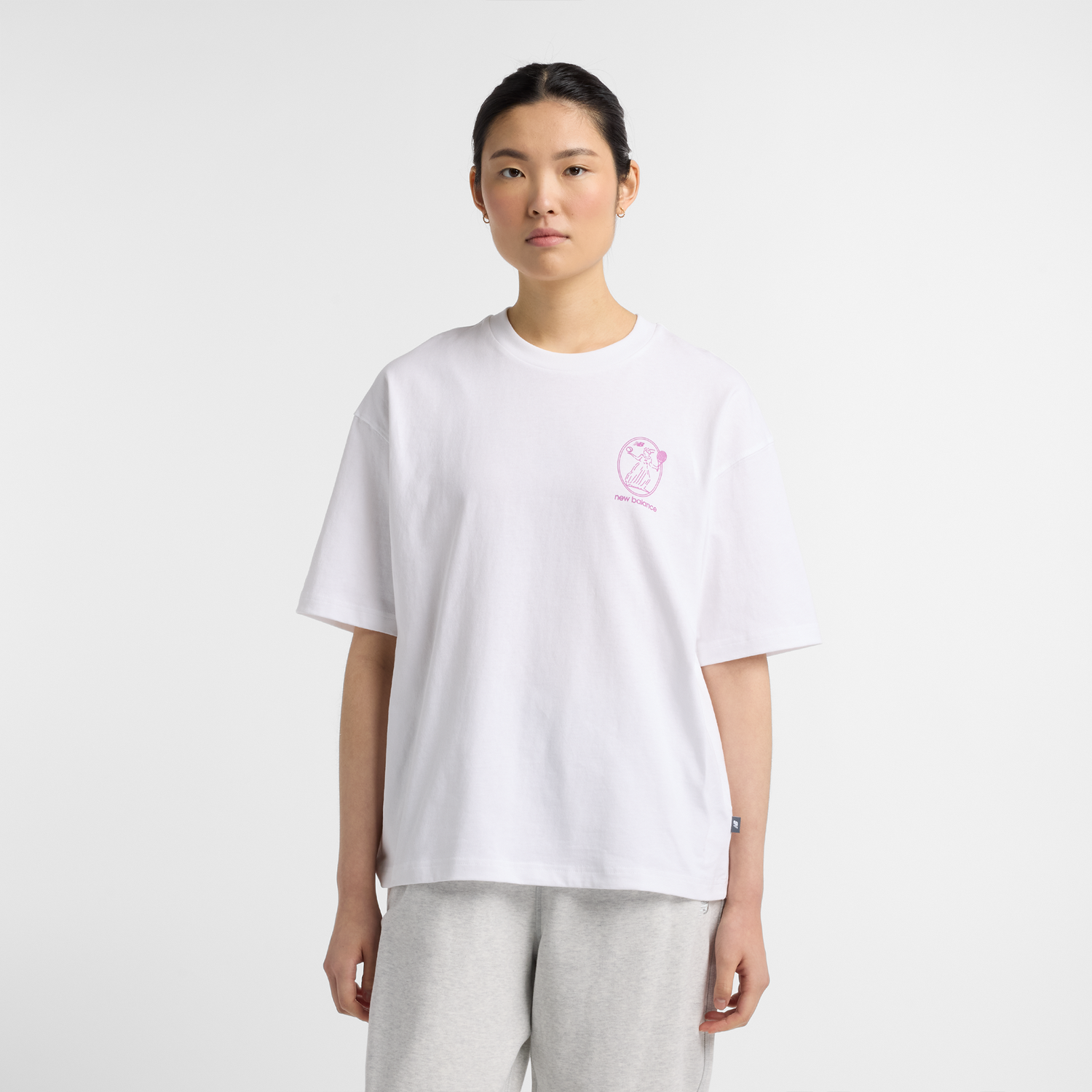 Тениска New Balance Women's Athletics T-Shirt Бяло | NBWT51940WT, 0