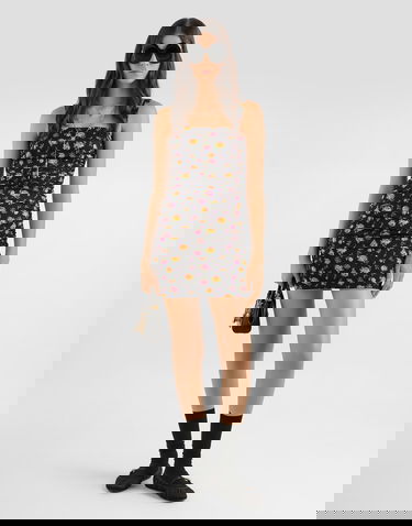 Pокля Dolce & Gabbana Small Rose Bouquets-print Draped Ruched Charmeuse Mini Dress Многоцветен | F60IITFSA8DHN5XR, 1