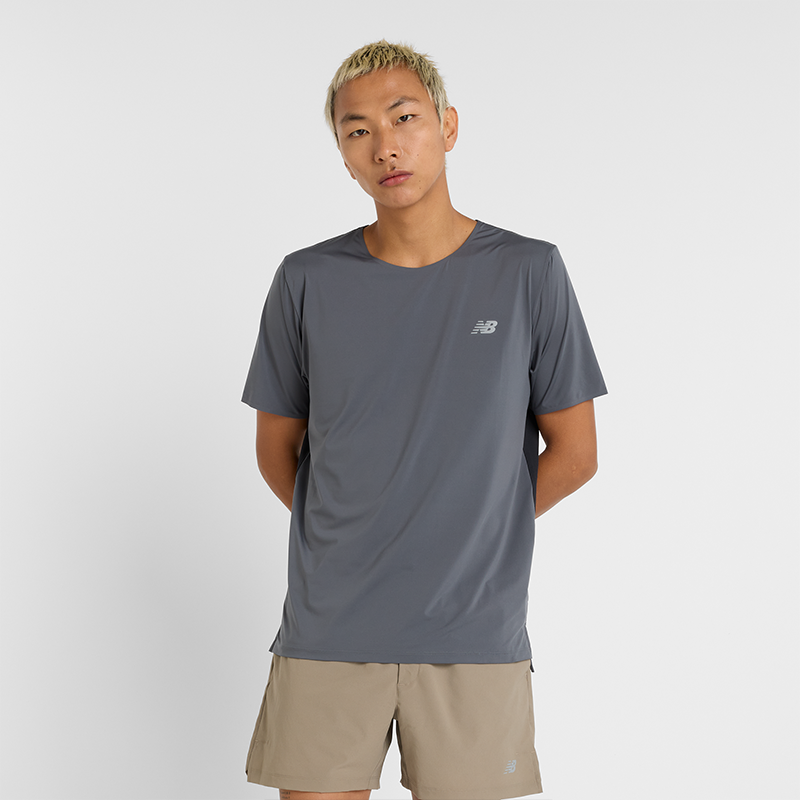 Тениска New Balance Men's Impact Run Short Sleeve Tee Сиво | NBMT43213GT, 0