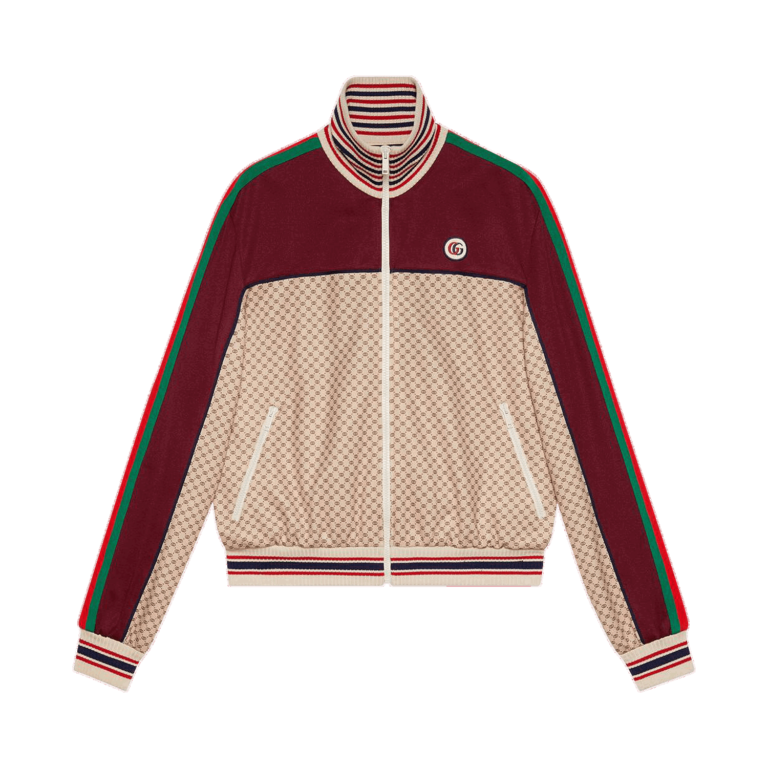 Яке Gucci Interlocking G Print Jersey Jacket Бургунди | 655196 XJDFP 9115, 0