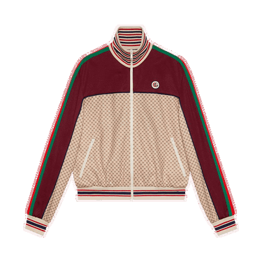 Яке Gucci Interlocking G Print Jersey Jacket Бургунди | 655196 XJDFP 9115, 0
