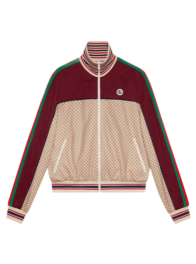 Яке Gucci Interlocking G Print Jersey Jacket Бургунди | 655196 XJDFP 9115